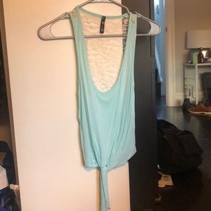 Lace and blue crop top